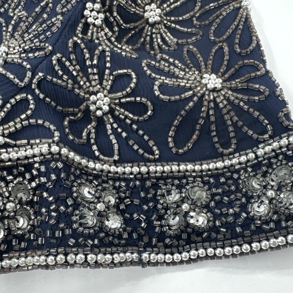 Adrianna Papell Silk Sequin Beaded Top Shirt Womens 8 Evening Cocktail $148 NEW - Picture 7 of 14